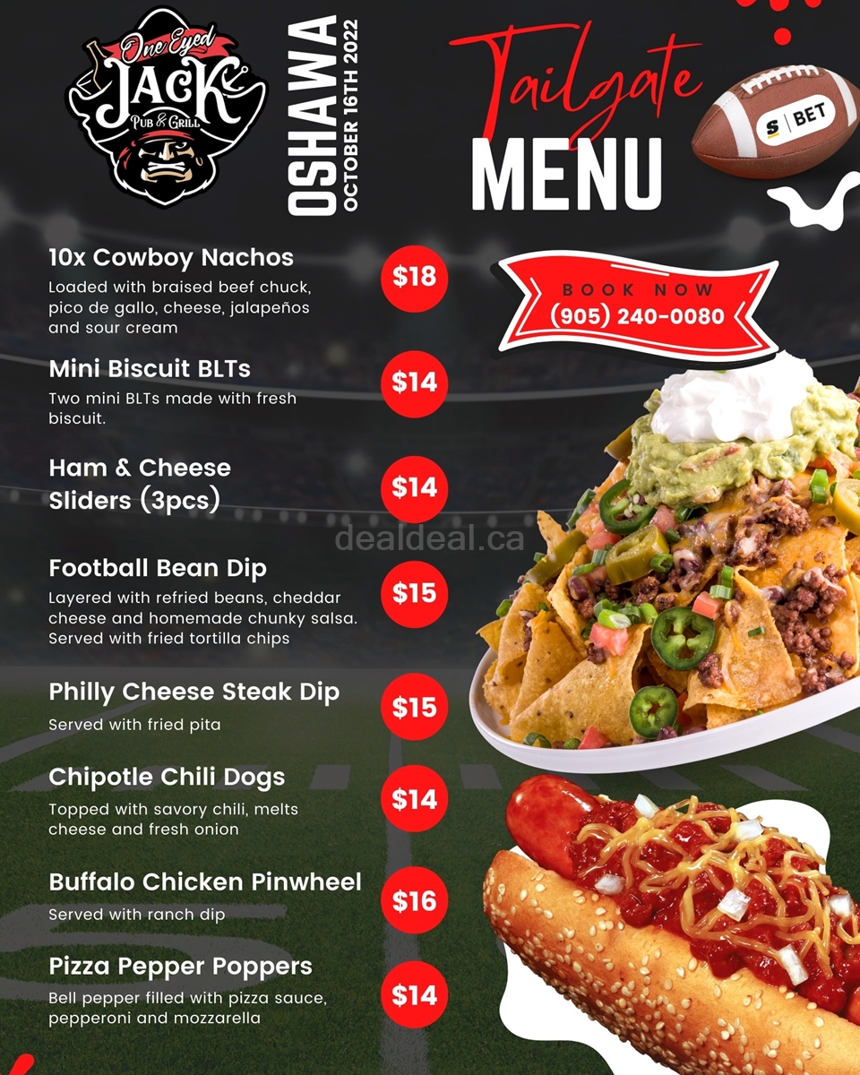 One Eyed Jack - Oshawa - Tailgate Menu photo 1
