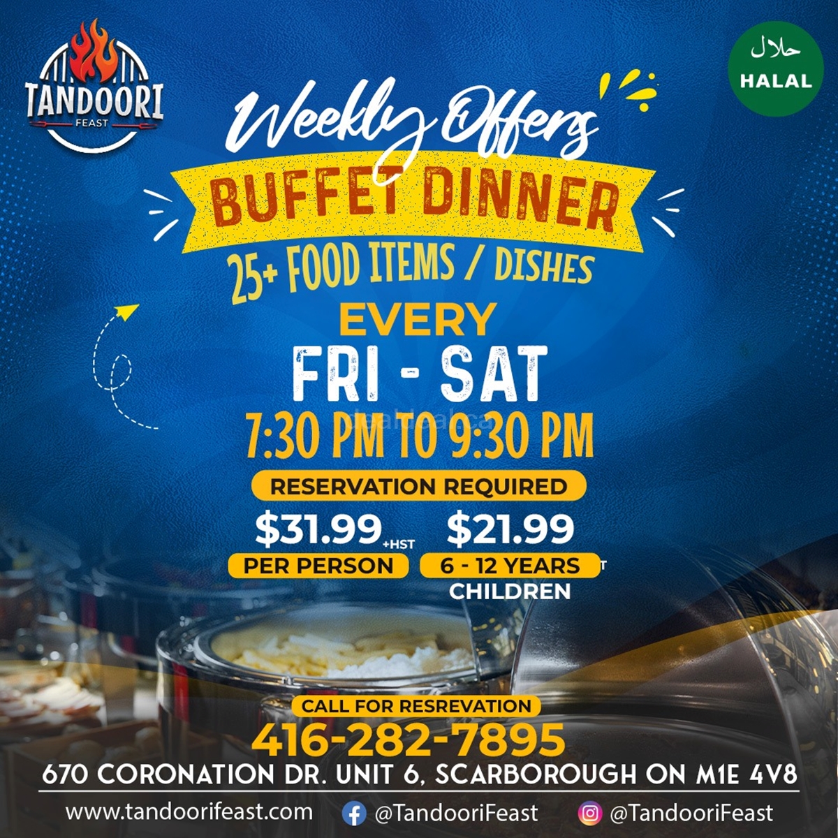 Buffet dinner Every Friday- Saturday at Tandoori Feast photo 1