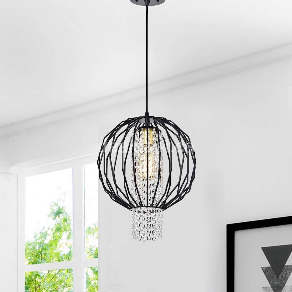 Pendant Light Fixtures Black Chandeliers Crystal Orb Chandelier Black Pendant Lighting 1 Light Ceiling Light Fixtures photo 1