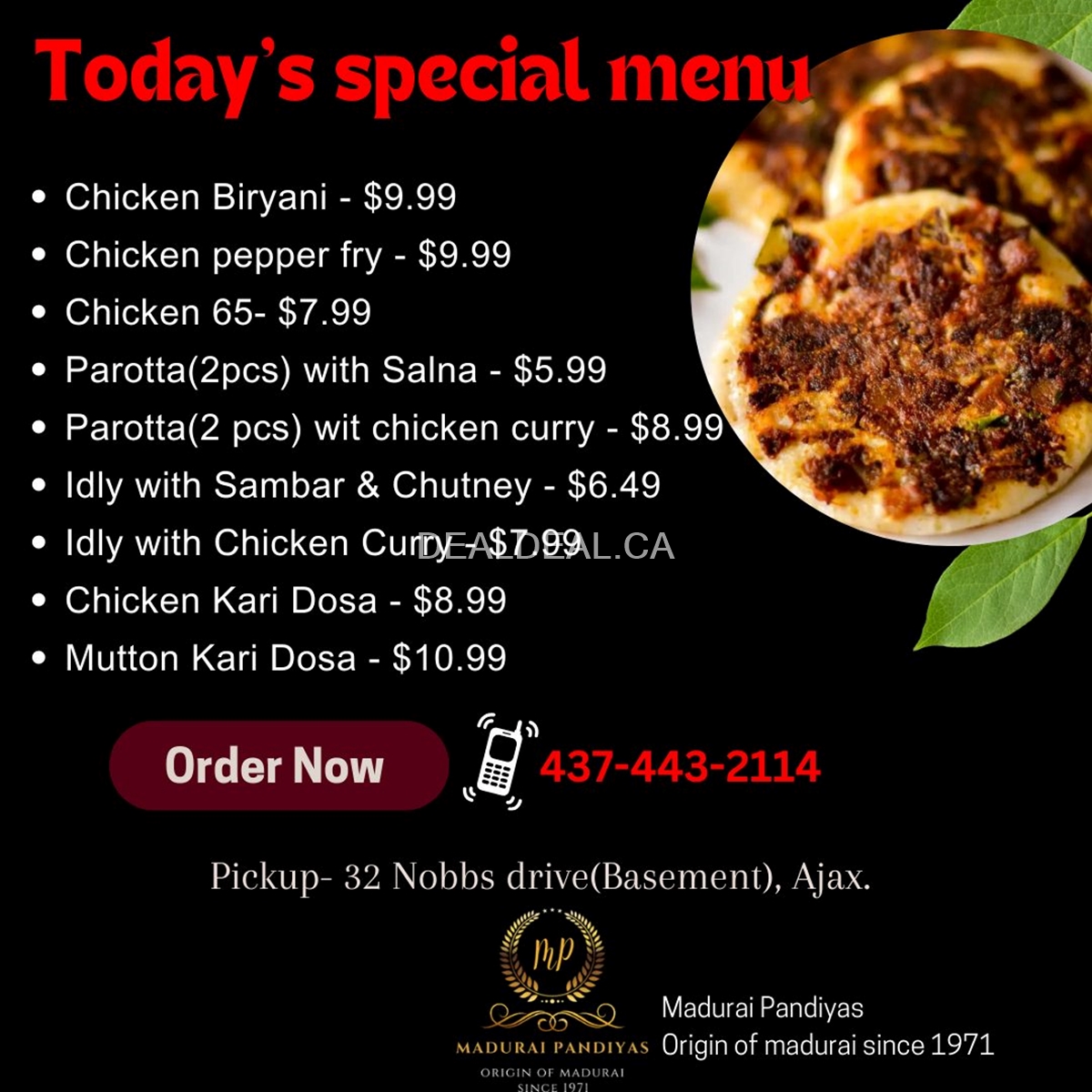 Madurai Pandiyas Scarbrough Menu photo 3