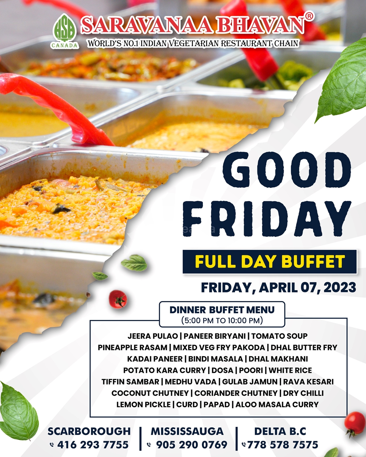 Good Friday Full Day Buffet at Saravanaa Bhavan photo 2
