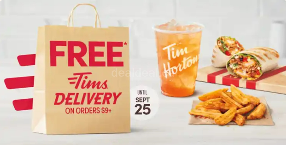 Enjoy free delivery on Tims app orders over $9 photo 1