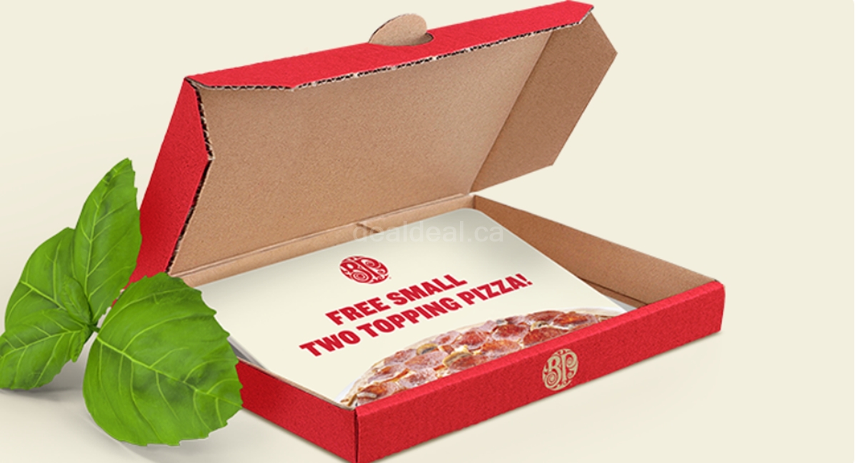 Get a FREE small two topping pizza when you buy a $50 or more Gift Card from Boston Pizza photo 1