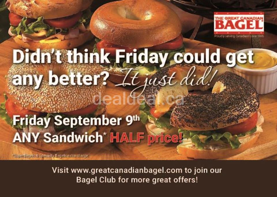 Half Price on Sandwiches at The Great Canadian Bagel - Oshawa photo 1