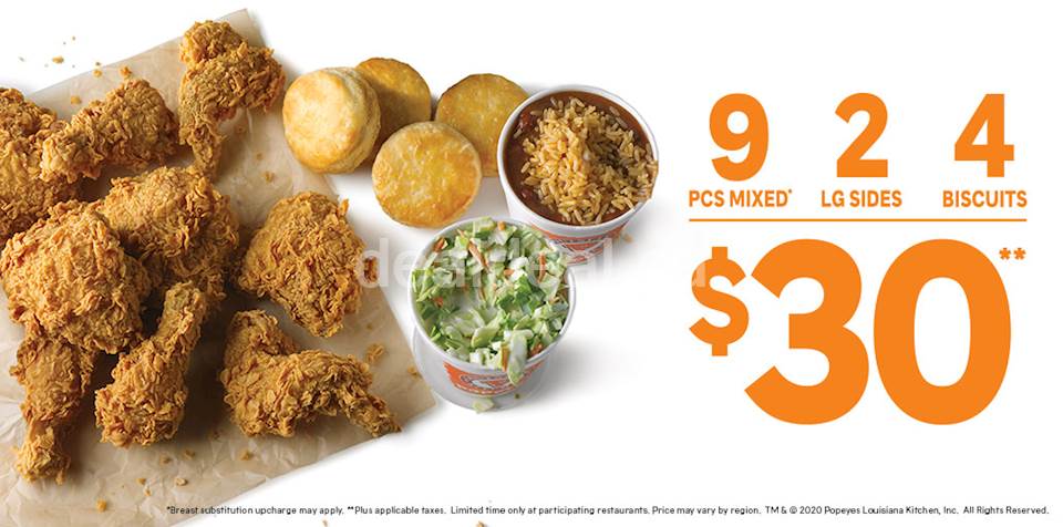 9 pcs mixed 2 LG sides 4 biscuits for $ 30 photo 1