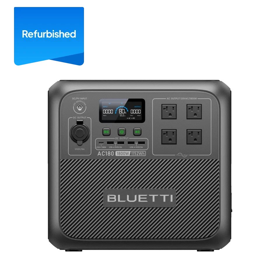 Refurbished BLUETTI AC180 Solar Portable Power Station | 1,800W 1,152Wh C$423.20+Free Shipping photo 1
