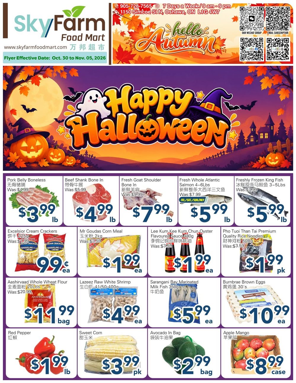 SkyFarm Food Mart Weekly Flyer Oct 30 - Nov 05: Grocery Specials in Oshawa photo 1