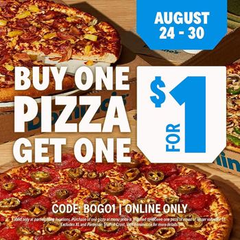 Domino’s Buy One Pizza, Get One for $1 in Canada