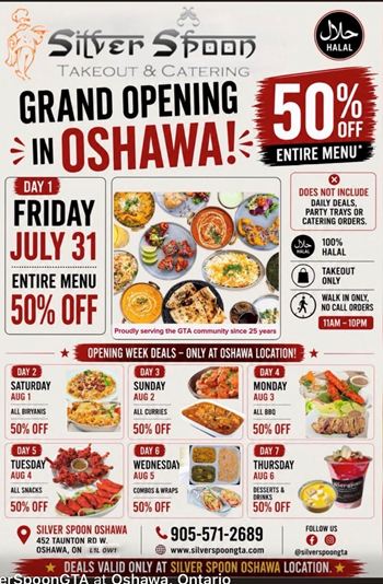 Silver Spoon Oshawa Grand Opening – Save 50% OFF Opening Week!