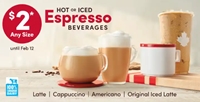 $2 Espresso Beverages
