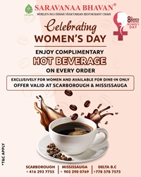 Come and join us on Women's Day and enjoy a complimentary hot beverage on every order