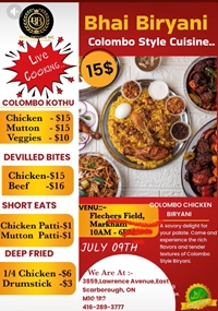 Bhai Biryani Live Cooking at Fletchers Field, Markham