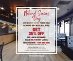 Enjoy a 25% discount at Fico Fusion Cuisine on National Seniors Day.