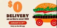 $0 Delivery Fee Only on the BK App