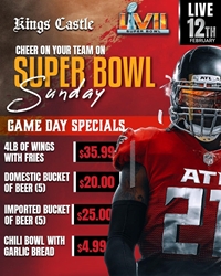 Join us on February 12th as we bring you the live broadcast of the Super Bowl.