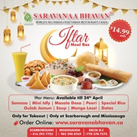 Iftar Meal Box at Saravann Bhavan