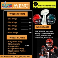 Super Bowl Menu