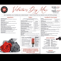 Valentine's Day menu