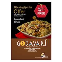 Opening Special Offer Hyderabad Biryani buy one get one free at Godavari Toronto