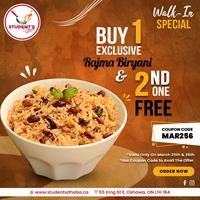Buy One Exclusive Rajma Biryani and Get Second One FREE at Student's Dhaba