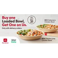 Buy 1 Loaded bowl get 1 on us only with delivery orders at Tim Hortons