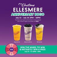 Anniversary BOGO at Chatime Ellesmere location