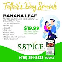 Father’s Day Special at 5 Spice Dining
