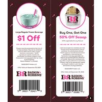 BOGO 50% Off Scoops + $1 off Frozen Beverage at Baskin Robbins Canada