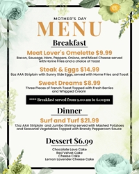 Mother's Day Menu at King's Castle Bar & Grill photo 2