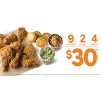 9 pcs mixed 2 LG sides 4 biscuits for $ 30