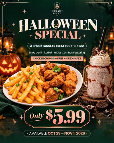 Karahi Point Halloween Kids Combo with Oreo Shake for $5.99