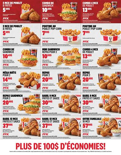 KFC Quebec Coupons: $5.49 Chicken and Fries Through November 22, 2026 photo 2