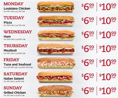 Mr. Sub Deal of the Day 2026: $6.99 Small or $10.99 Large