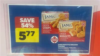 Real Canadian Superstore: Janes Pub Style Breaded Chicken 700 g for $5.77, Save 54%