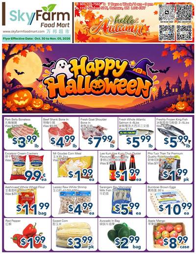SkyFarm Food Mart Weekly Flyer Oct 30 - Nov 05: Grocery Specials in Oshawa photo 1