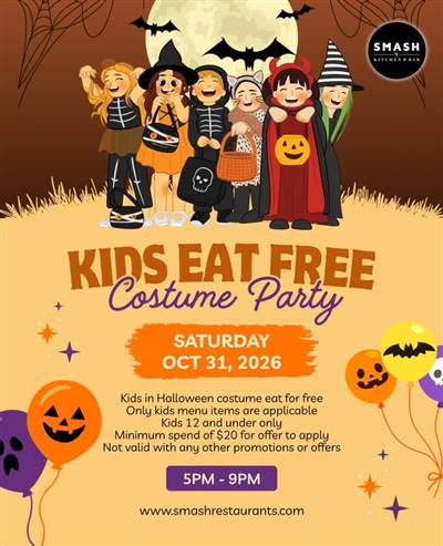 SMASH KITCHEN & BAR: Kids in Halloween Costumes Eat Free on October 31