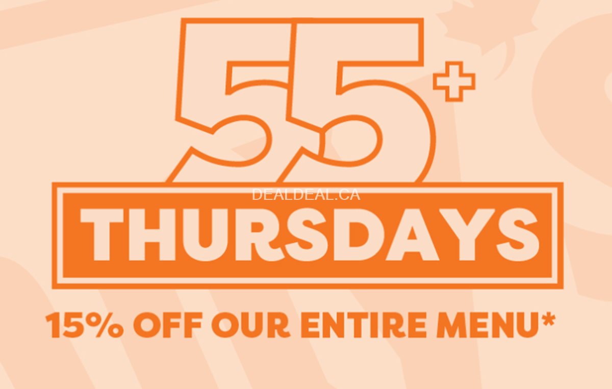 55+ Appreciation: get 15% off on Thursdays at Denny's