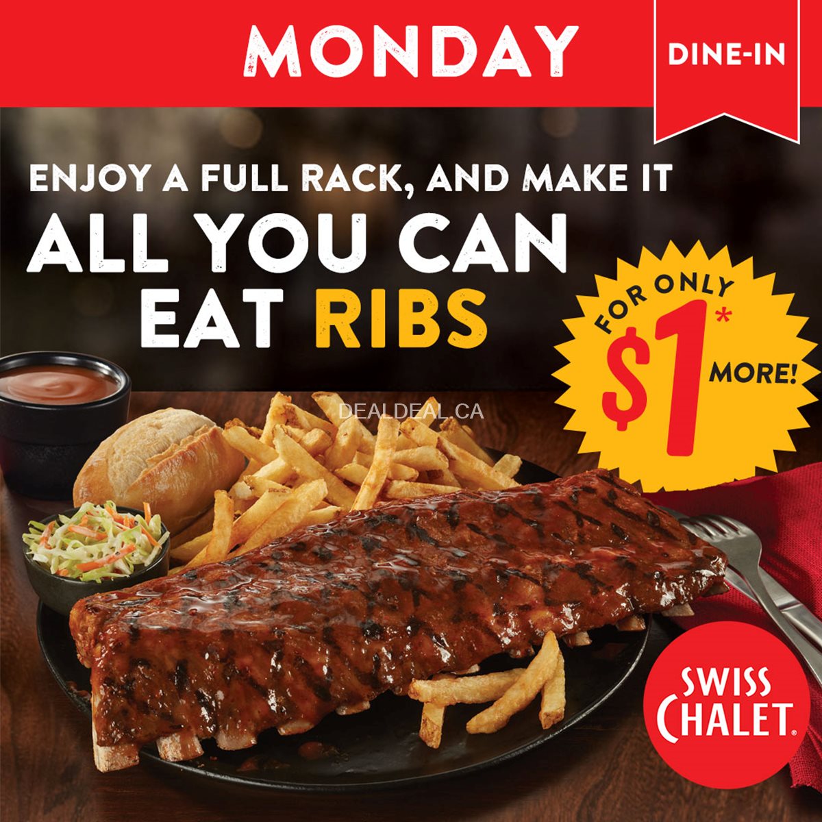 All You Can Eat Ribs Mondays at Swiss Chalet