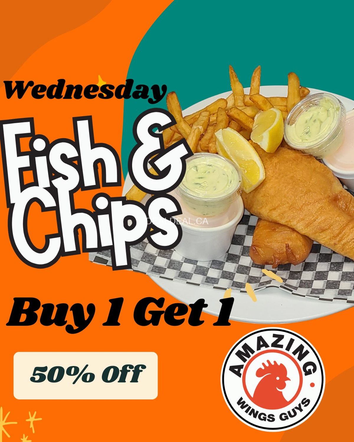 Amazing Wings Guys Blackstock Deals: BOGO 50% OFF Burgers, Fish & Chips, Souvlaki image 3