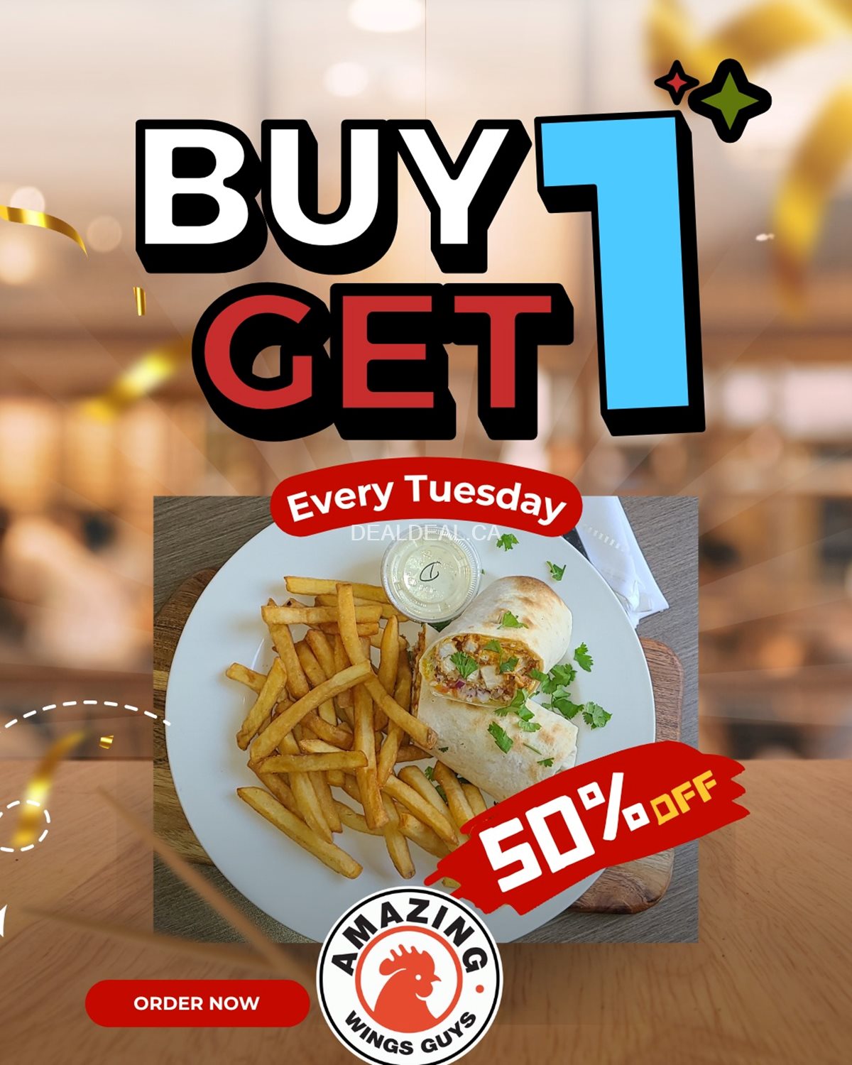 Amazing Wings Guys Blackstock Deals: BOGO 50% OFF Burgers, Fish & Chips, Souvlaki image 2