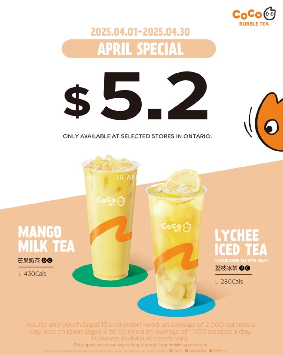 April Special at CoCo Fresh Tea & Juice
