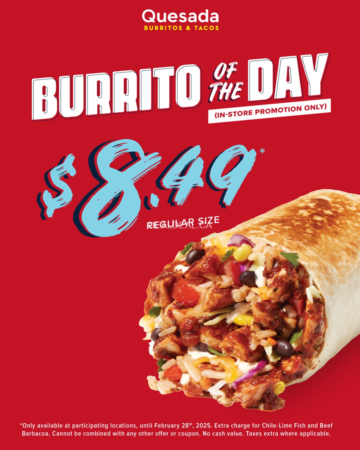 Burrito of the Day at Quesada Burritos & Tacos