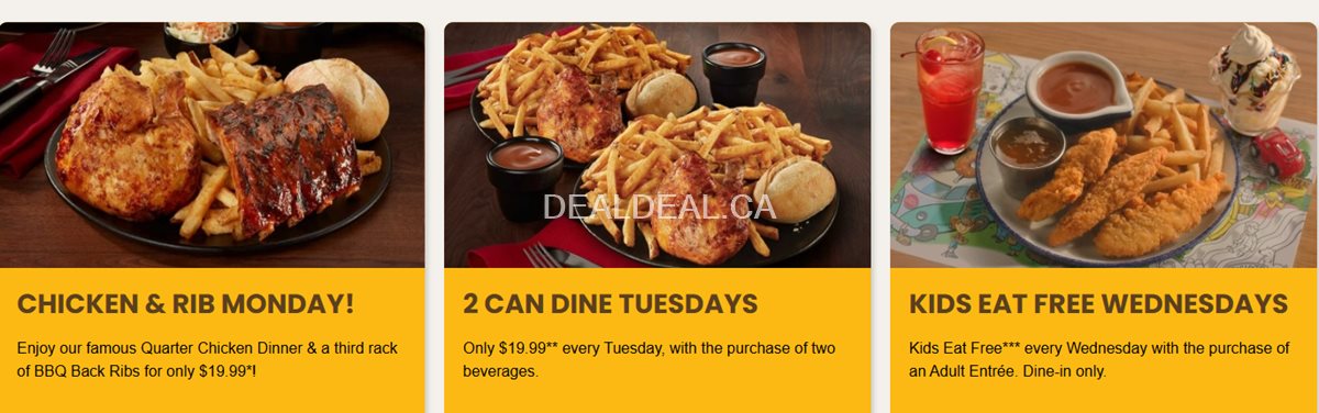 Daily Deals 2026 at Swiss Chalet