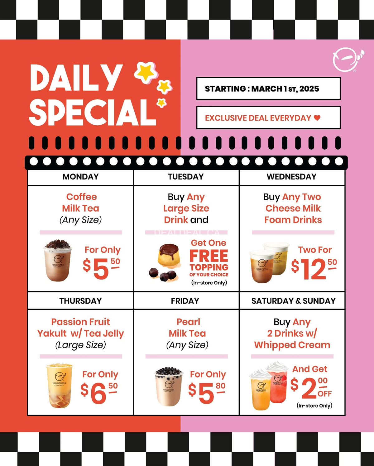 Daily Special at Kung Fu Tea