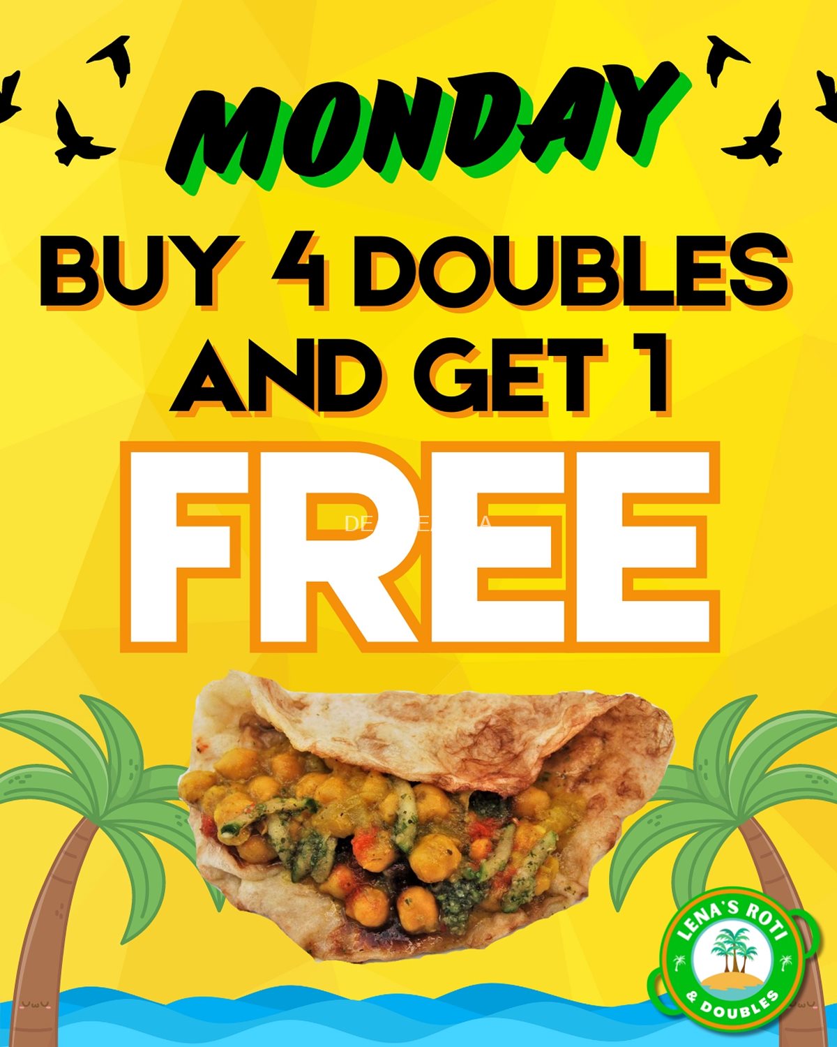 Daily Special at Lena's Roti & Doubles