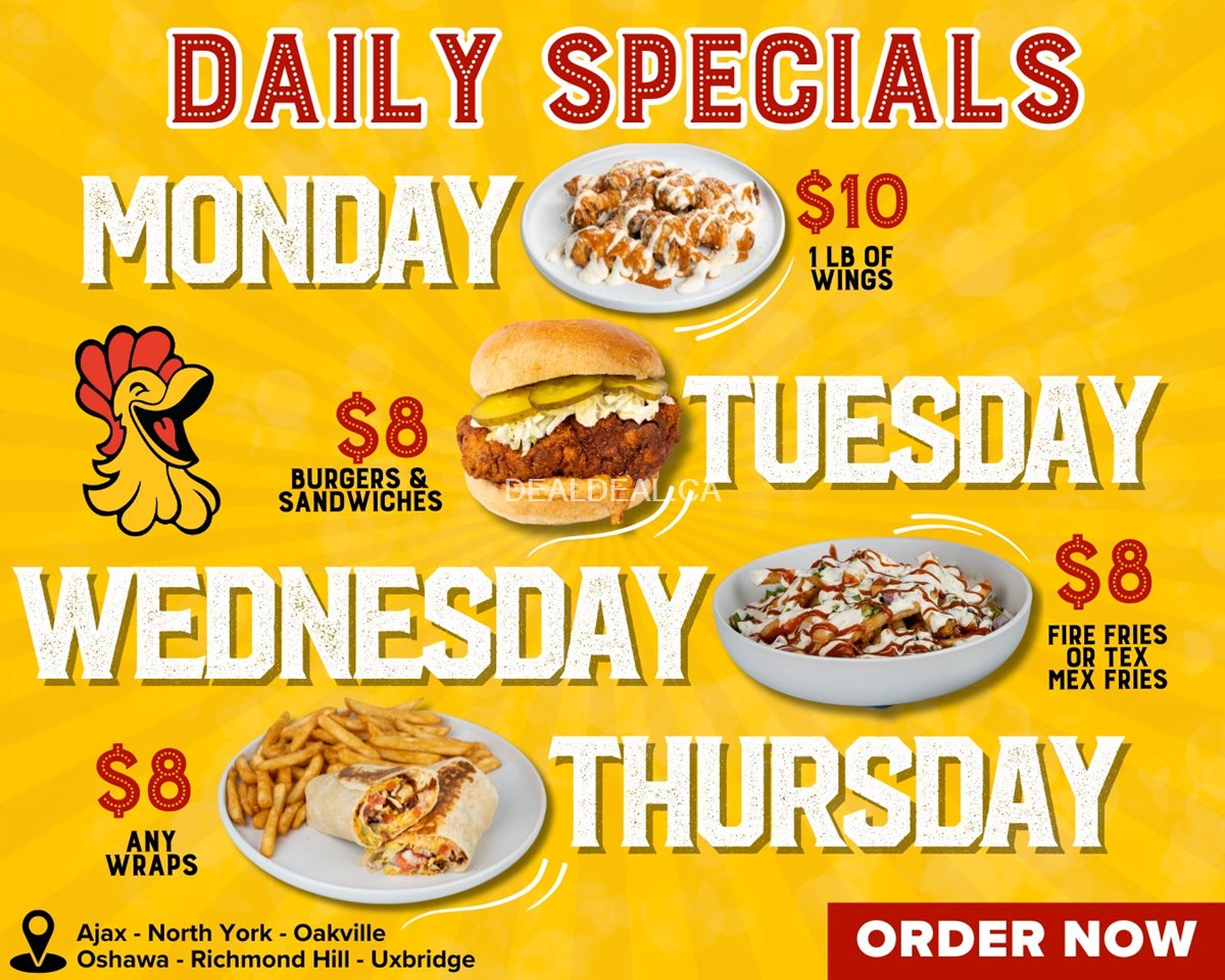 Daily Specials at Chicken N' Dough