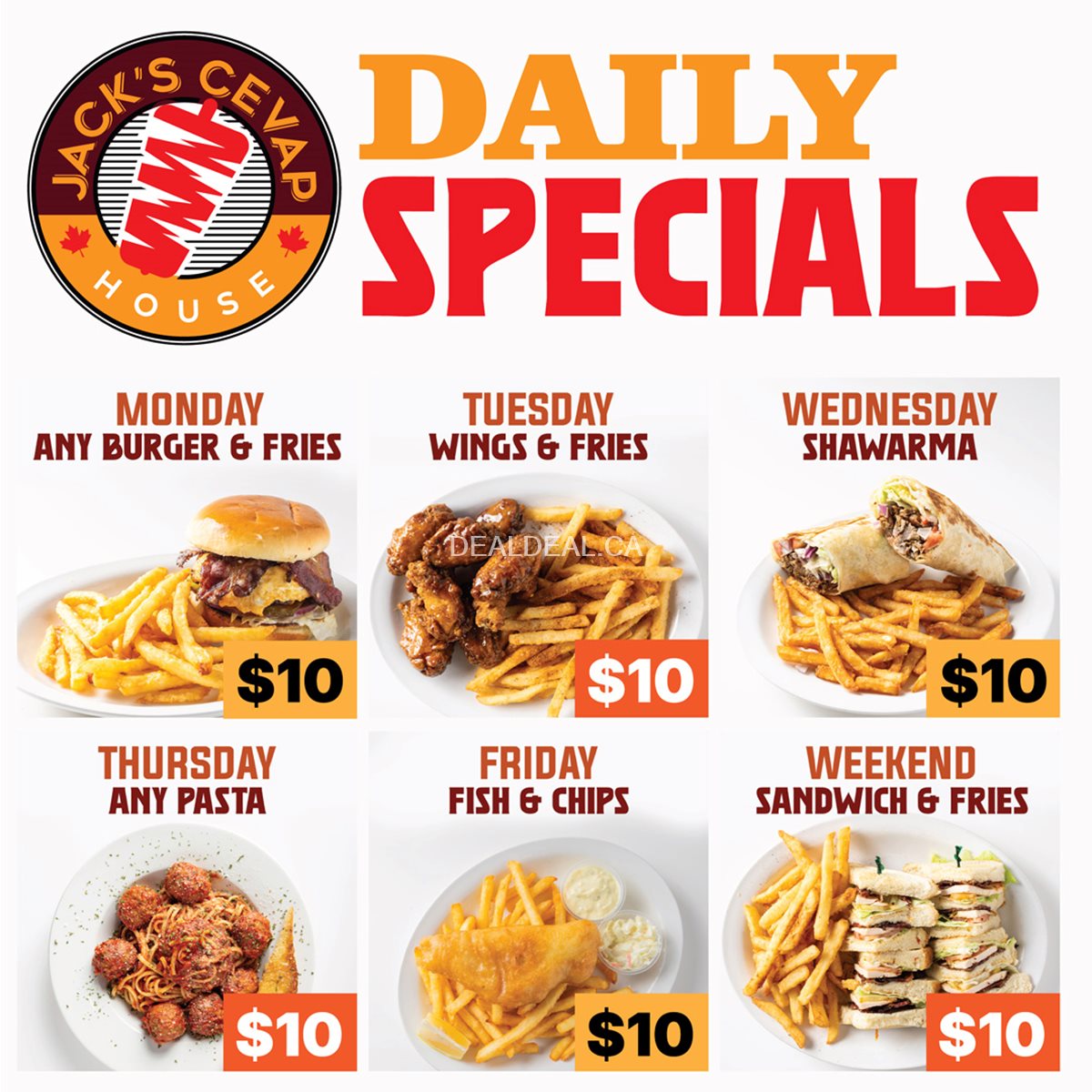 Daily Specials at Jack's Cevap House