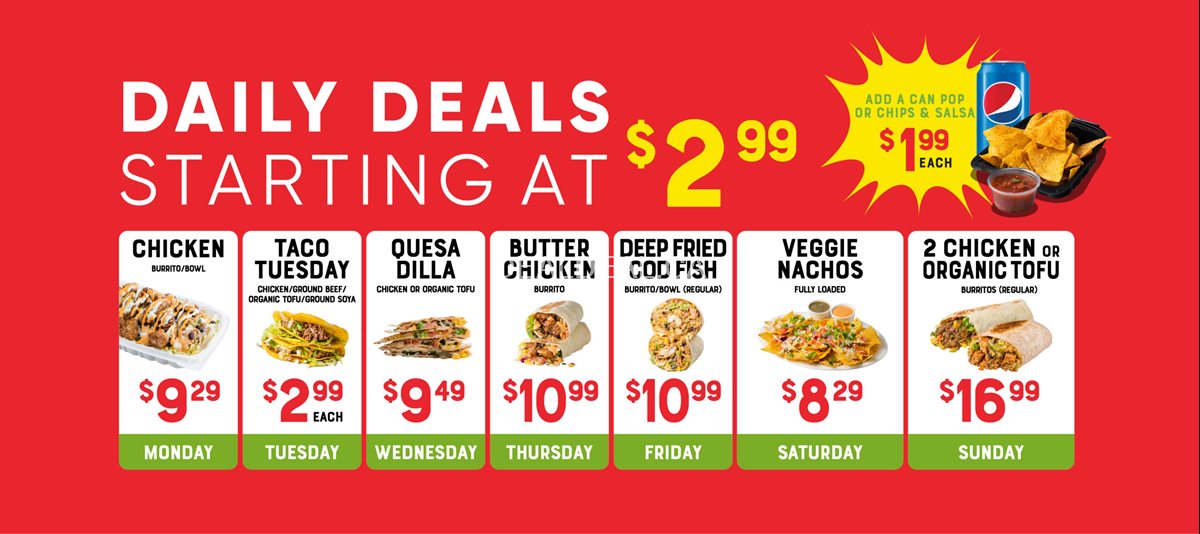 Daily deals at Fresh Burrito image 1