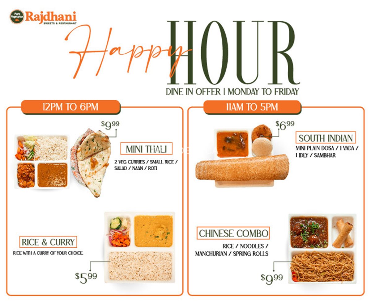 Enjoy Happy Hour menu at Rajdhani Sweets & Restaurant image 1