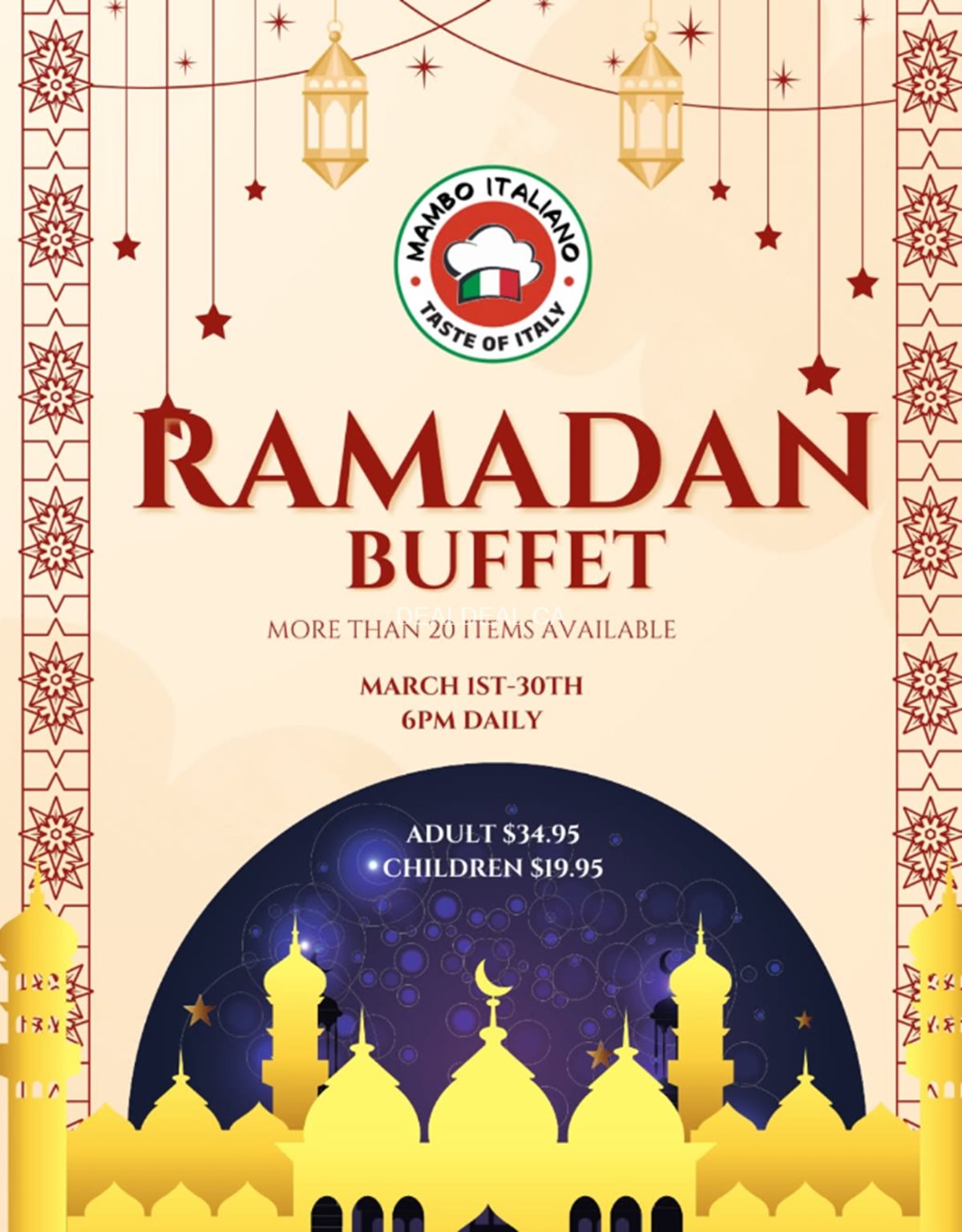 Enjoy the Ramadan Buffet at Mambo Italiano!
